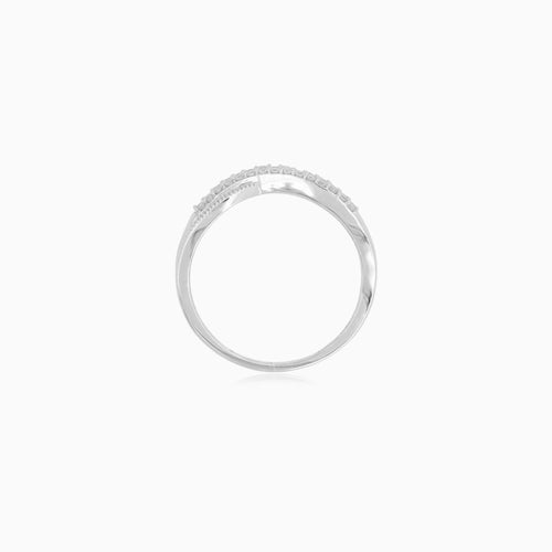 White gold diamond infinity ring