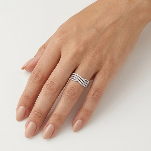 White gold diamond infinity ring