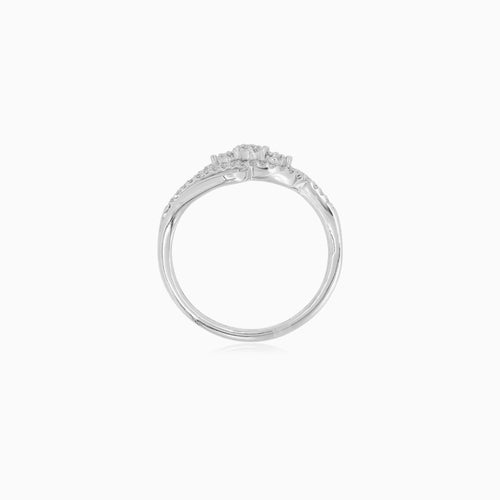 White Gold Diamond Twist Ring