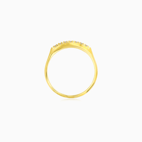 Diamond Row Ring in Yellow Gold