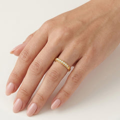 Diamond Row Ring in Yellow Gold