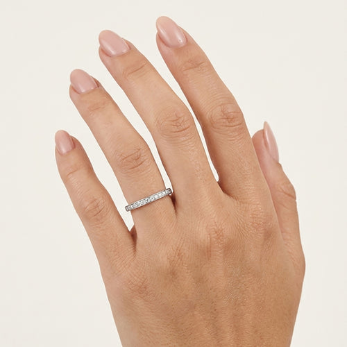 White Gold Diamond Stackable Ring