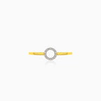 Yellow gold diamond circle ring