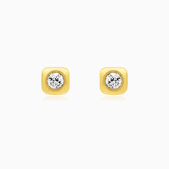 Classic Bezel Diamond Stud Earrings