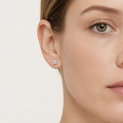 Classic Diamond Stud Earrings in White Gold