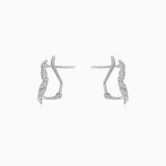 Lustrous White Gold Diamond Drop Earrings