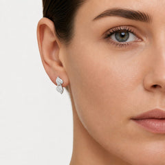 Lustrous White Gold Diamond Drop Earrings