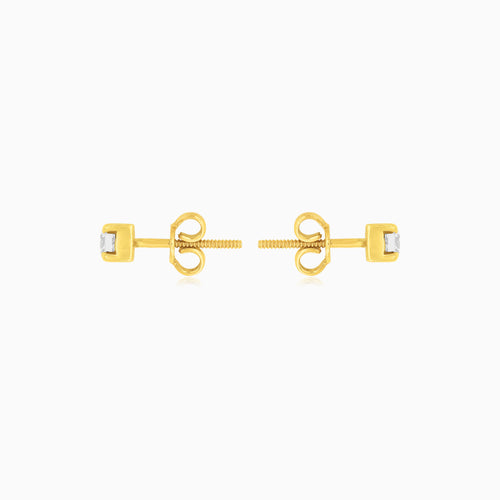 Classic Yellow Gold Diamond Stud Earrings