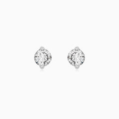 White Gold Solitaire Diamond Earrings