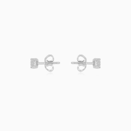 White Gold Solitaire Diamond Earrings