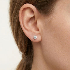 White Gold Solitaire Diamond Earrings