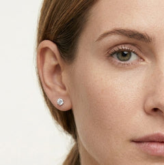 White Gold Solitaire Diamond Earrings