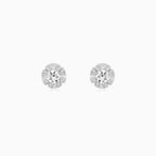 White Gold Solitaire Diamond Stud Earrings