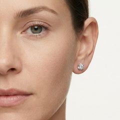 White Gold Solitaire Diamond Stud Earrings