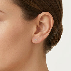 Minimalist Yellow Gold Diamond Stud Earrings