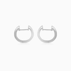 Baguette Diamond White Gold Huggie Earrings