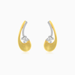 Graceful Two-Tone Diamond Drop Earrings