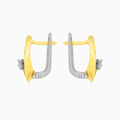 Graceful Two-Tone Diamond Drop Earrings