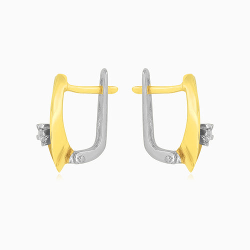 Graceful Two-Tone Diamond Drop Earrings