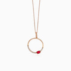 Collar en oro rosa con piedras preciosas