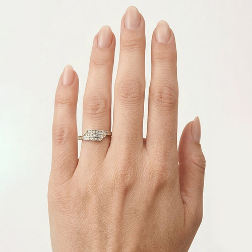 Delicate Gold Zirconia Statement Ring