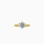 Classic yellow gold cubic zircon ring