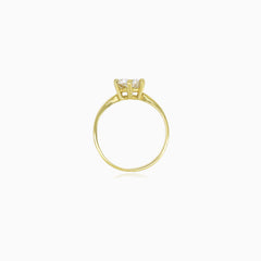 Classic yellow gold cubic zircon ring