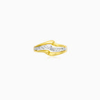 Vintage Two-Tone Gold Wave Ring