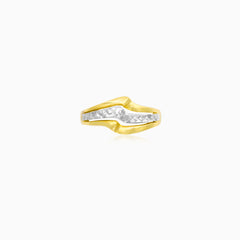 Vintage Two-Tone Gold Wave Ring