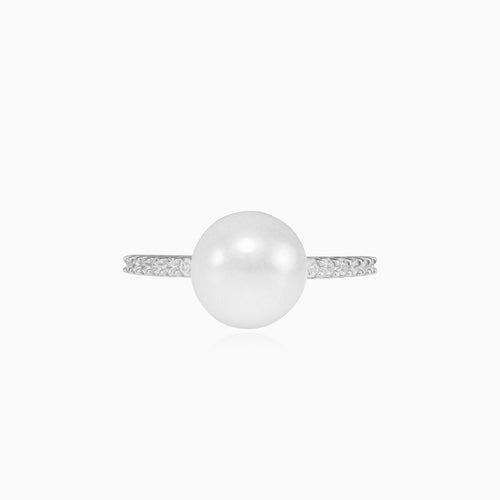 Frischwasserperle und Zirkonia Goldring
