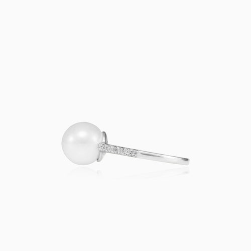Frischwasserperle und Zirkonia Goldring