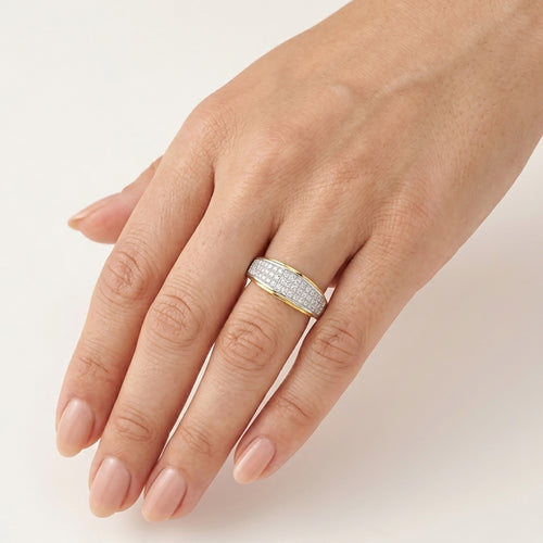 Two-Tone Pavé Diamond Ring