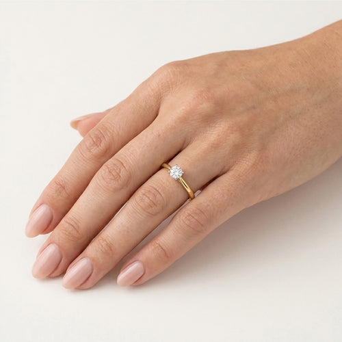 Seren two-tone diamond solitaire ring