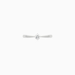Minimalist White Gold Diamond Ring