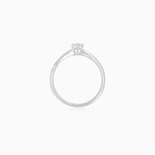 Minimalist White Gold Diamond Ring