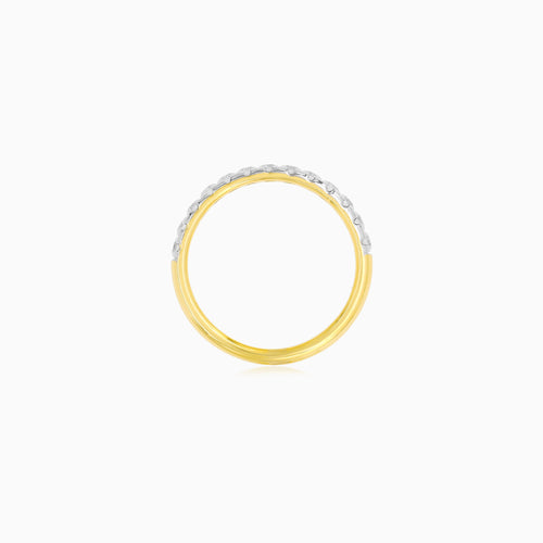 Two-Tone Diamond Half Eternity Ring