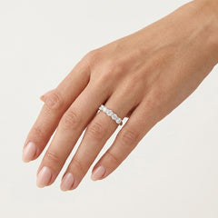 Classic Five Stone Diamond Ring in White Gold