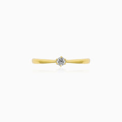 Round Solitaire Ring in Yellow Gold