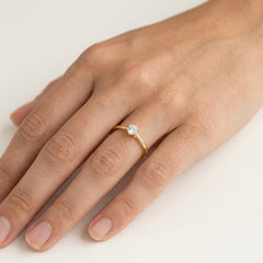 Round Solitaire Ring in Yellow Gold