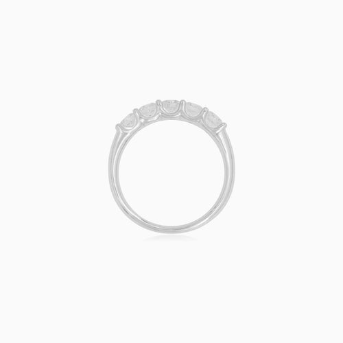 Five Diamond Ring in White Gold