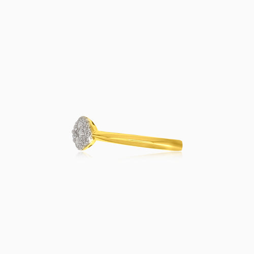 Yellow gold diamond ring