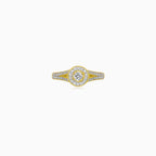 Yellow Gold Halo Diamond Ring