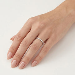 White Gold Pavé Diamond Half Eternity Ring