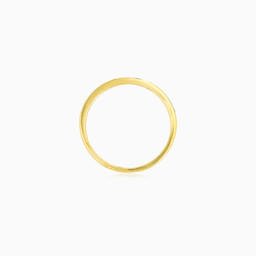 Diamond Pavé Half Eternity Ring In 14K Yellow Gold