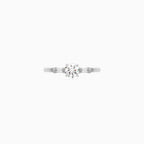 Elegantní solitérní prsten z bílého zlata s diamanty
