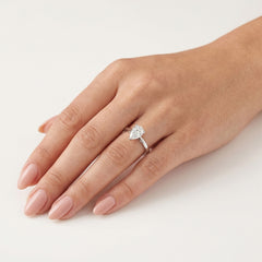 Pear Shape Diamond Engagement Ring in White Gold
