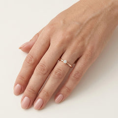 Blush Gold Diamond Ring