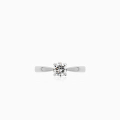 Minimalistický Zásnubní Prsten S Diamantem Z Bílého Zlata
