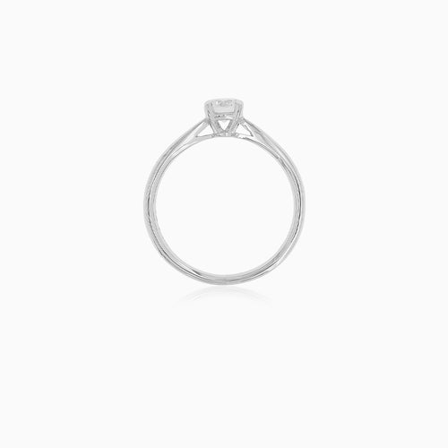 Minimalistický Zásnubní Prsten S Diamantem Z Bílého Zlata