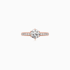 Round Diamond Engagement Ring In Rose Gold